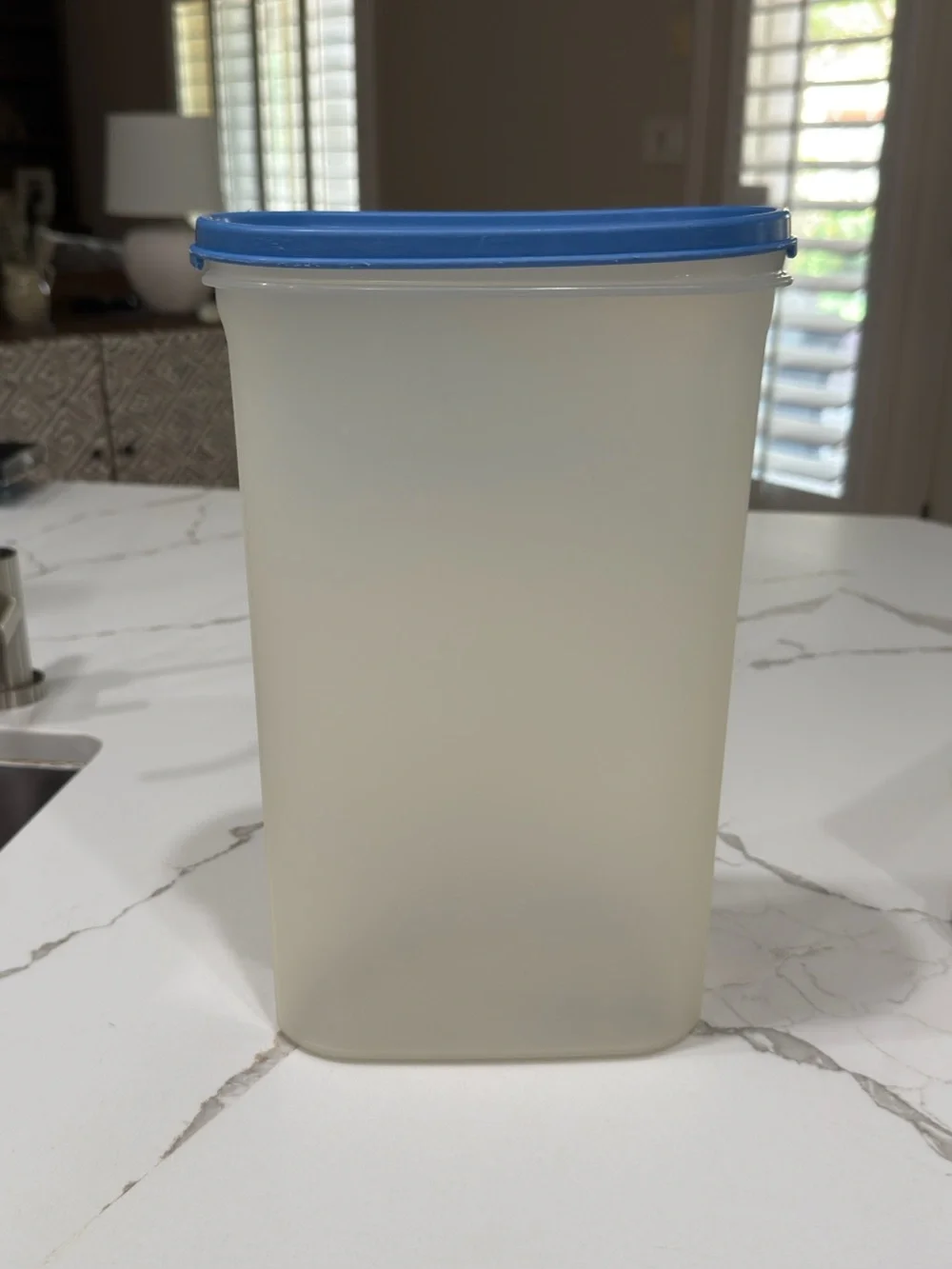 Tupperware Plastic Kitchen Storage Container with Blue Lid